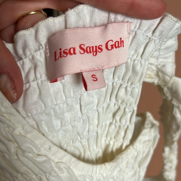 [sold] Lisa Says Gah Tammy Linen Smocked Top Dress in Oatmilk (Cream) - Small - Picture 5 of 11
